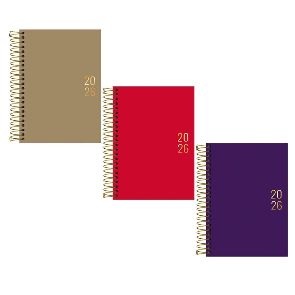 Agenda executiva espiral diária Napoli Cores 2026 Tilibra