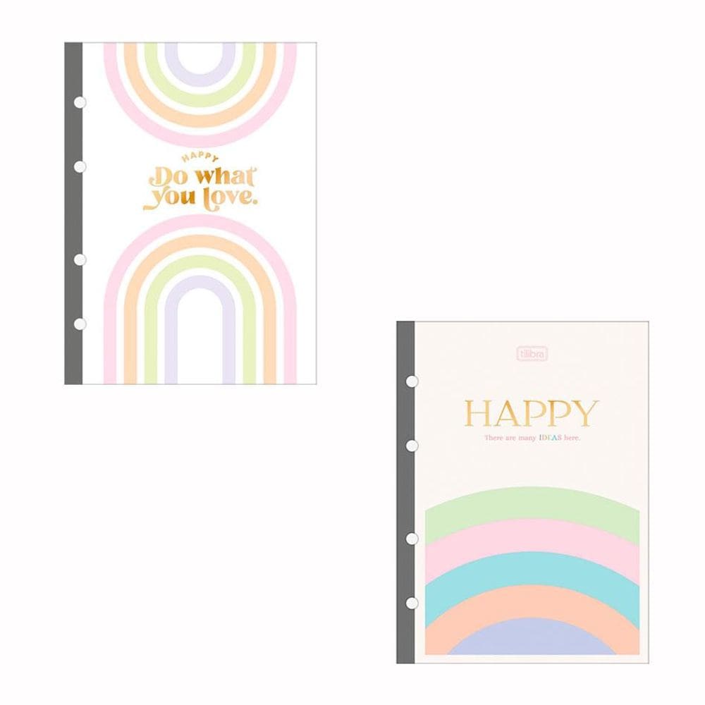 Bloco para fichário colegial Happy 4 furos 80 folhas Tilibra