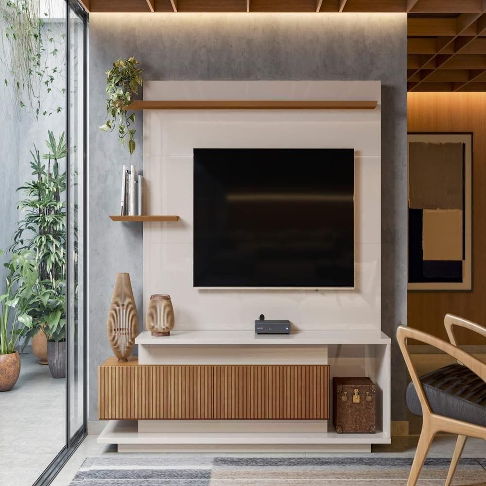 Painel Suporte Manila Off White Perolizado-jequitiba Ripado