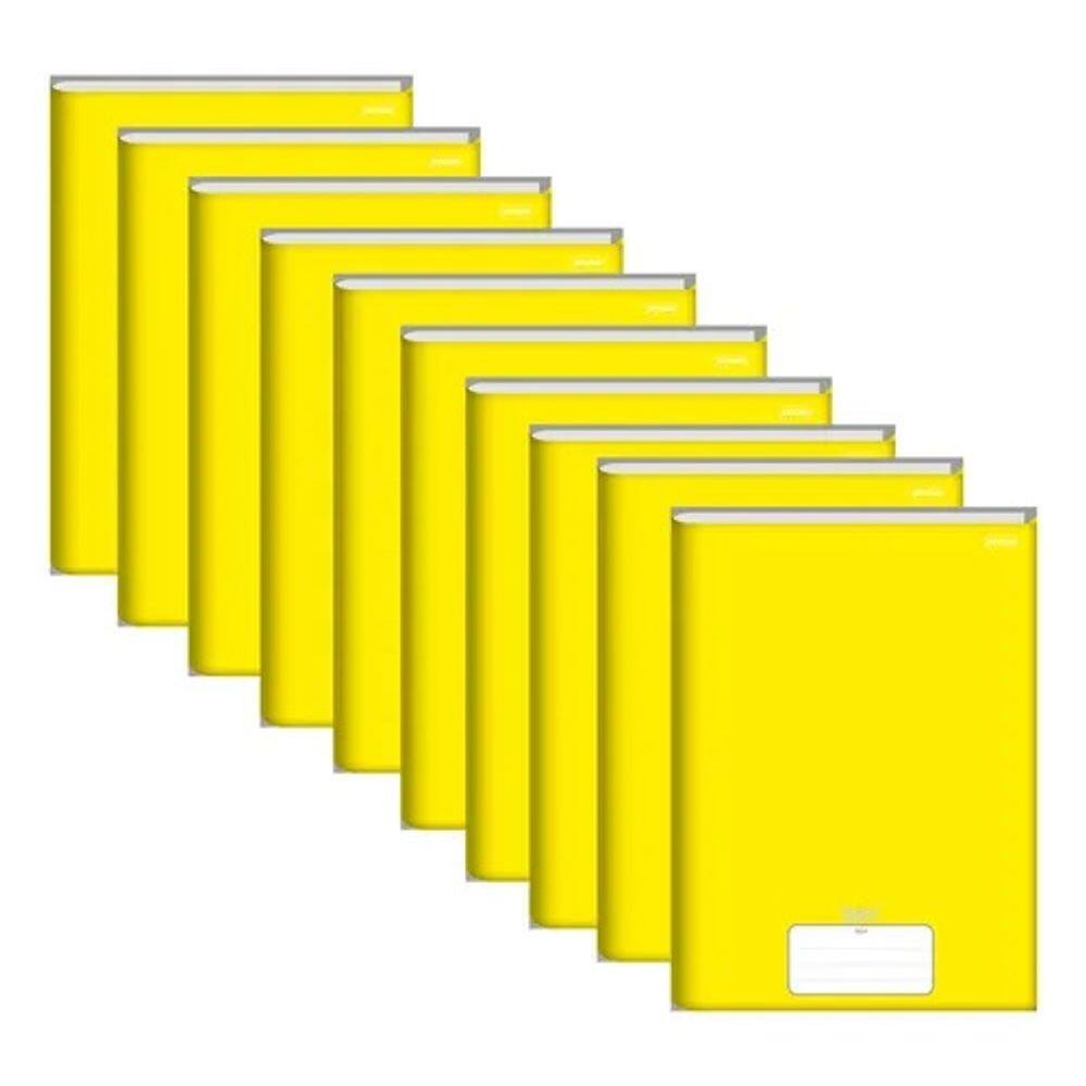 Caderno Brochurão Capa Dura Stiff 48fls Amarelo 10un Jandaia
