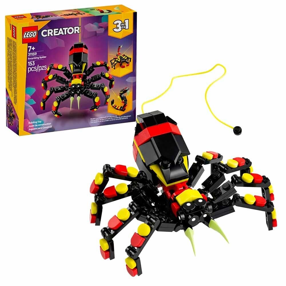 Bloco de Montar – Creator 3 em 1 – Animais selvagens: Aranha surpreendente - 153 peças - LEGO