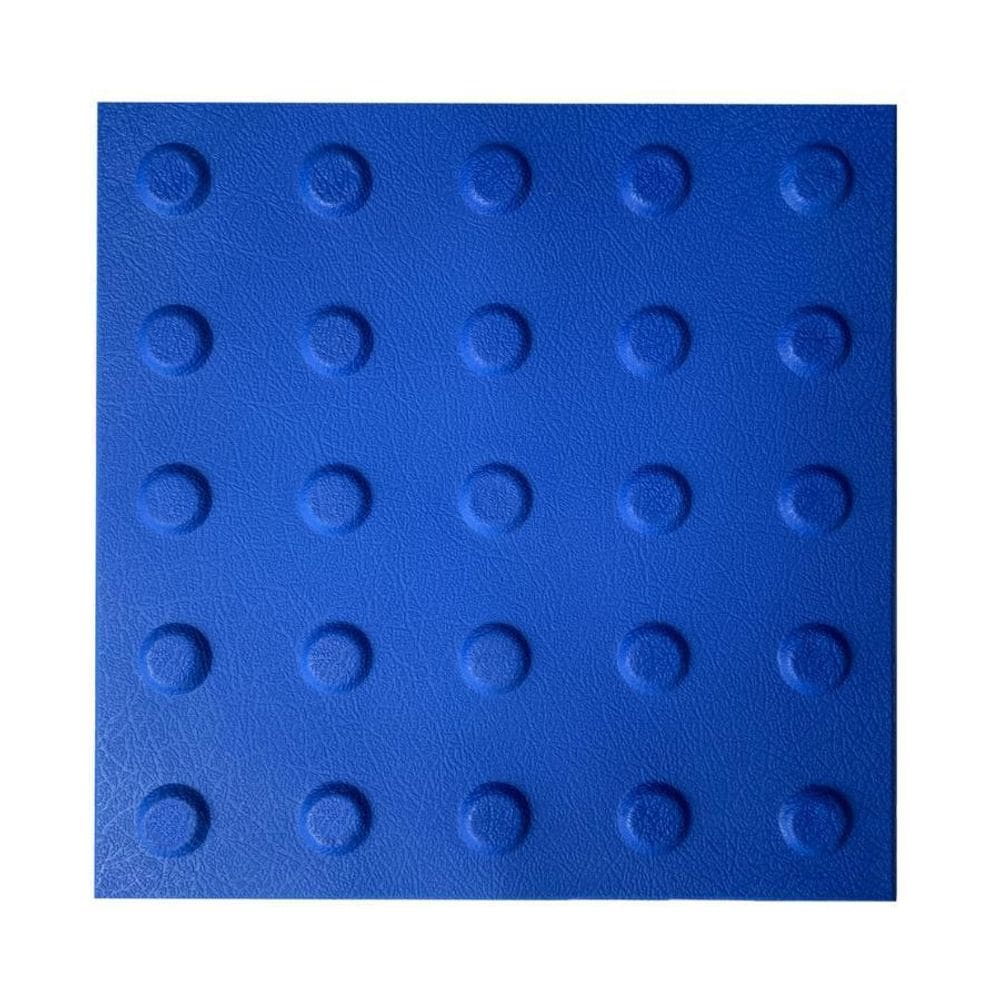 Kit 10 Piso Tátil Alerta Azul Texturizado Pvc 25X25Cm