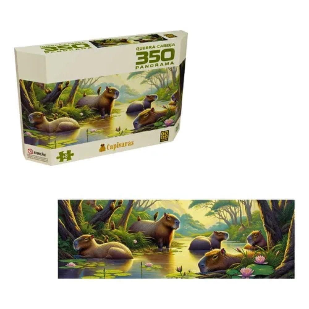 Jogo Quebra Cabeça Panorama Capivaras 352 Peças 04854 - Grow