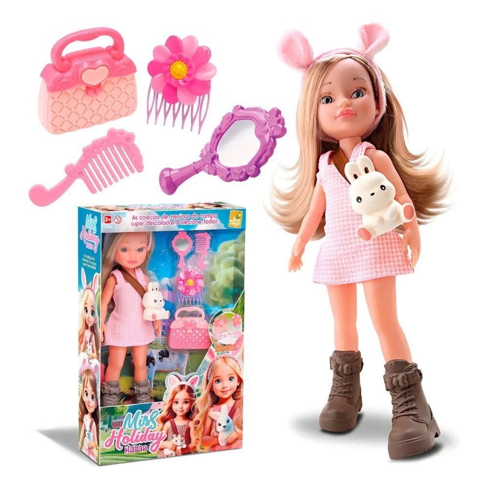 Boneca Miss Holiday Coelho 34 cm 1037 - Bee Toys