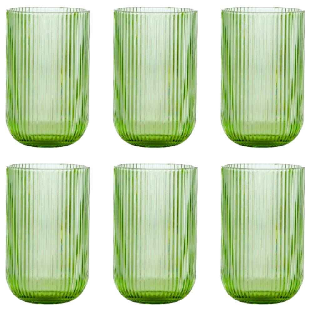 Jogo De 6 Copos 460ml Verde Versalhes Lanty Ke Home