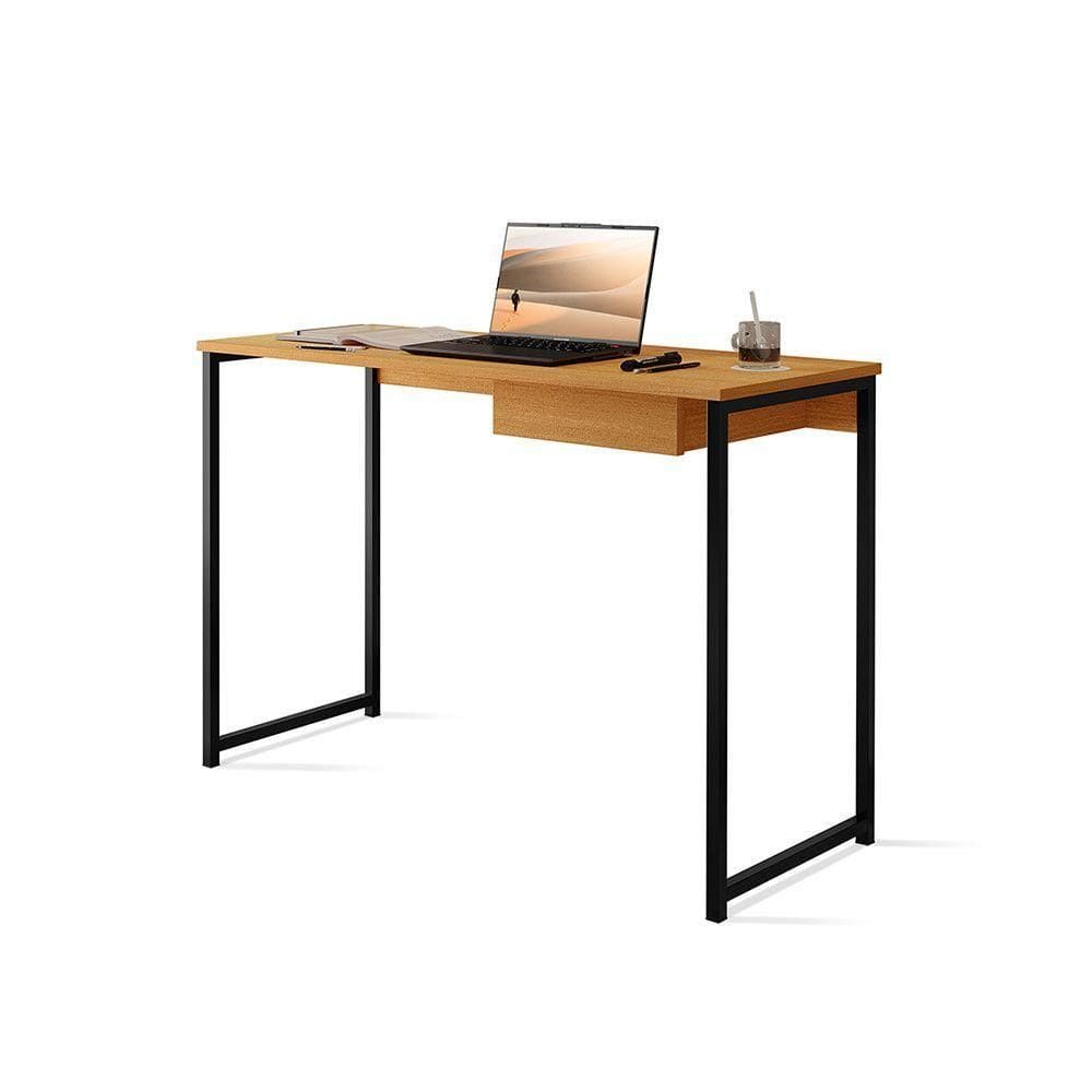 Escrivaninha Com Gaveta Mia 110 X 45 Klm Store Preto/canela