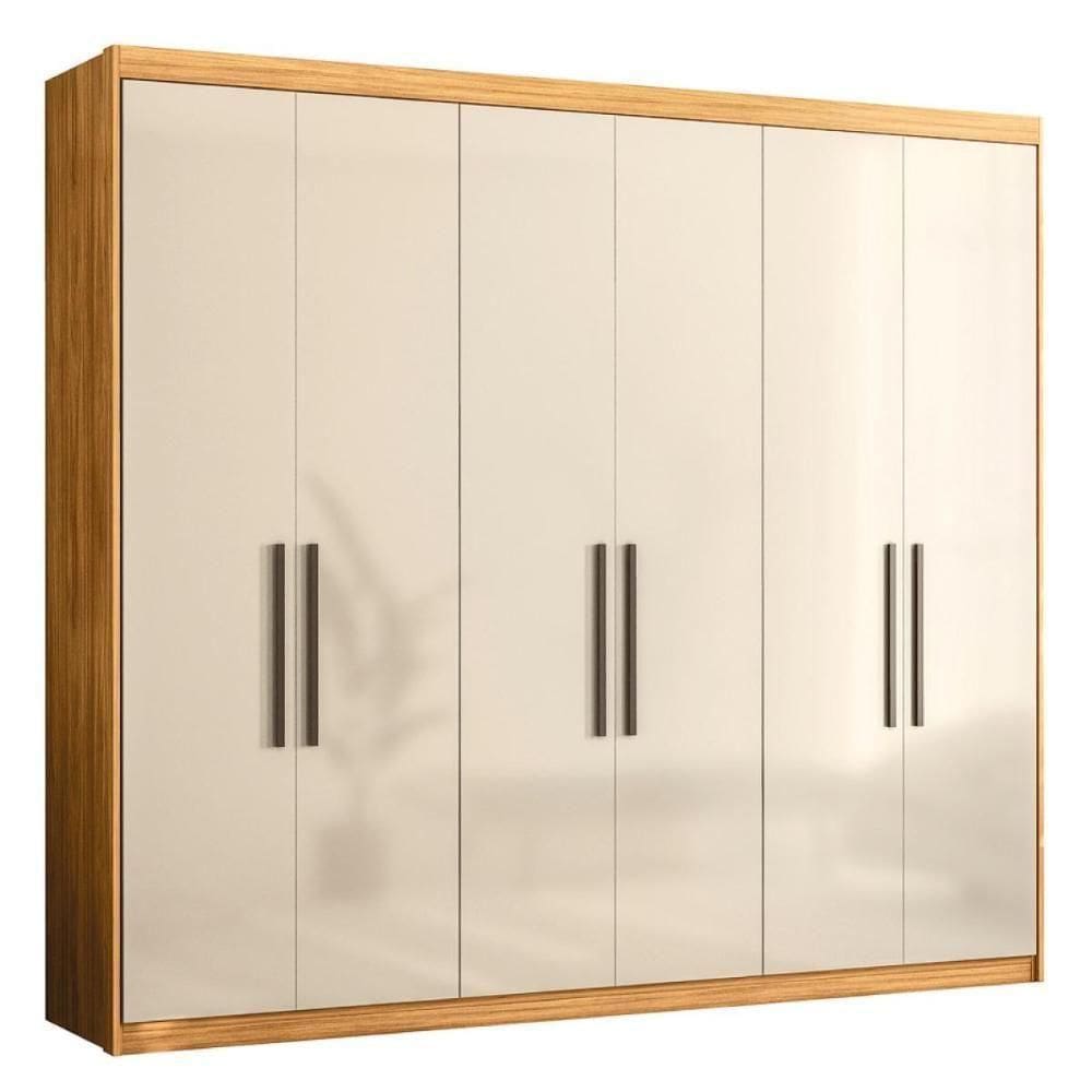 Guarda Roupa Venice 6 Portas, 4 Gavetas E 3 Cabideiros Cinamon Touch-off White - Demóbile Cinamon Touch-off White