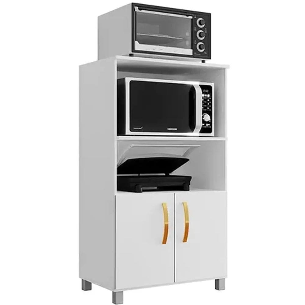 Balcão Helena 2 Portas para Cozinha Borsari Cor Branco