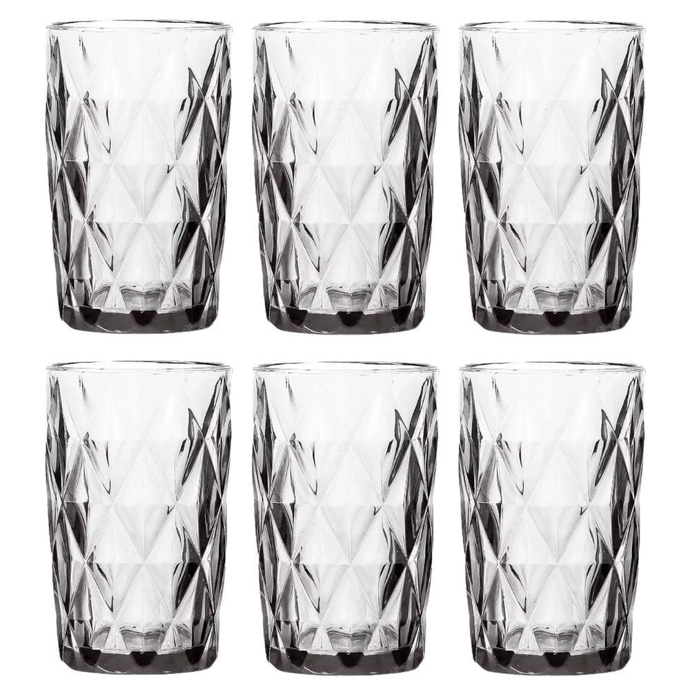 Conjunto Jogo 6 Copos Vidro Diamond Alto Grande 390Ml Linha