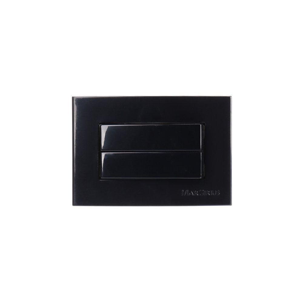 Placa Para Móveis 65x45 Com Interruptor Duplo Simples Margirius Sleek 10a Preto Ebony