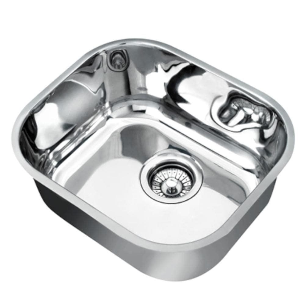 Cuba de Embutir n.0 Docol Invicta 40x34x18 cm em Aço Inox Alto Brilho com Válvula 4.1/2”