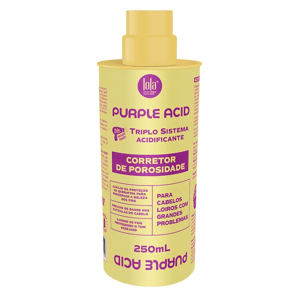 Corretor de Porosidade Lola Purple Acid Triplo Sistema Acidificante para Cabelos Loiros com Grandes Problemas 250ml