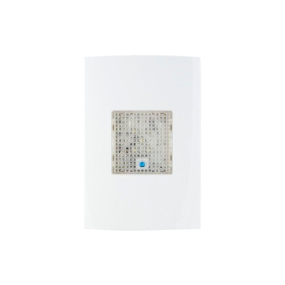 Luz De Emergência Margirius Clean-sleek 5 Leds Premium Com Placa 4x2 Branca