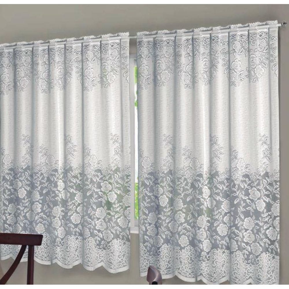 Cortina Renda Portuguesa 2,80 X 1,20 Provence Branca