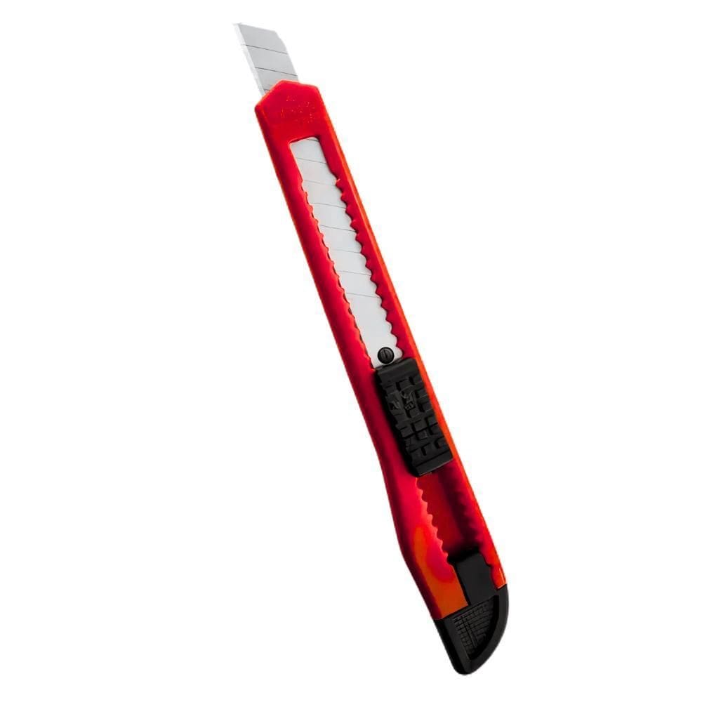 Estilete Estreito 9Mm Leoarte 1119 Cor Vermelho Lâmina 8Cm