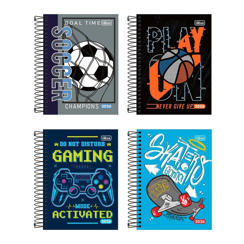 Agenda espiral diária D+ Masculina 2026 Tilibra