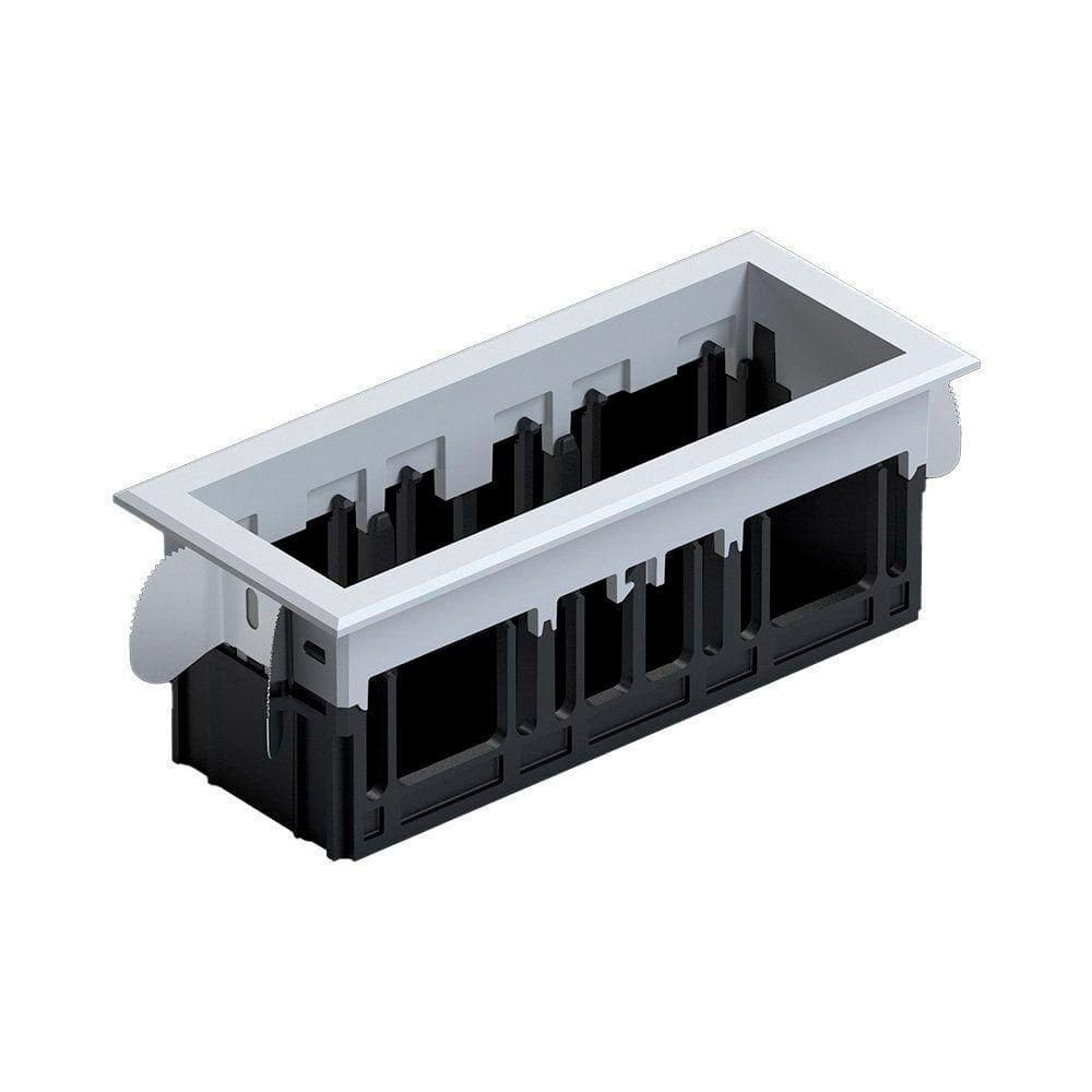 Moldura De Embutir Nordecor 6676 Para 3 Módulos Tap Branco