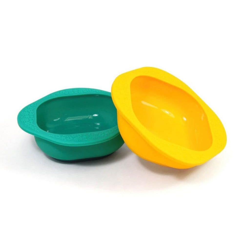 Kit Com 2 Tigelas Em Silicone 200Ml Amarelo E Verde Lola E Ollie (Sem Sucção) - Marcus Marcus