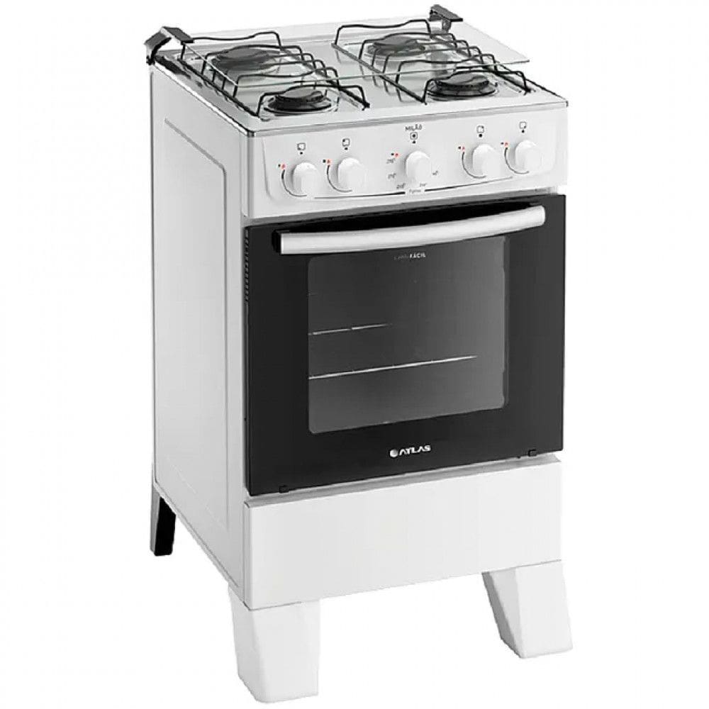 Fogão 4 Bocas Acendimento Manual Mesa de Inox Forno 50L Milão Atlas