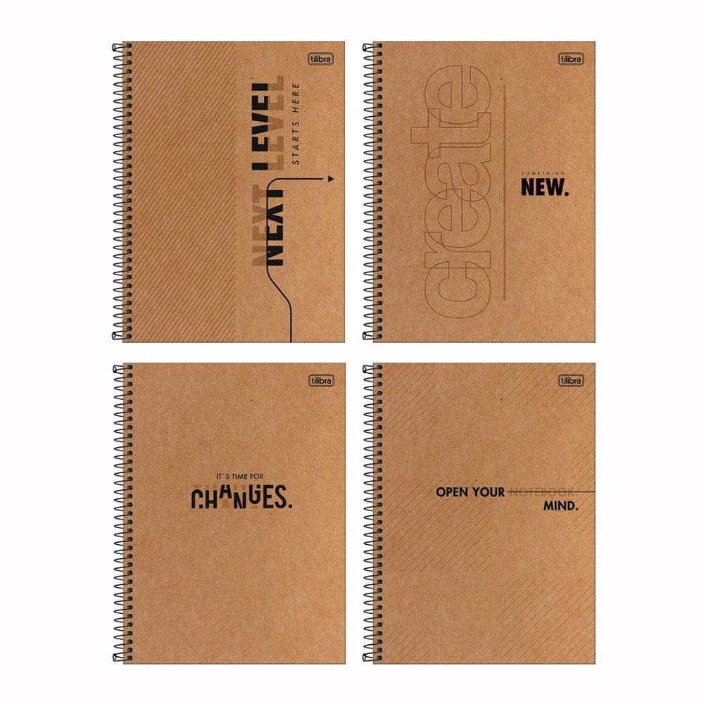 Caderno espiral CD universitário 1x1 80fls Kraftwork Tilibra