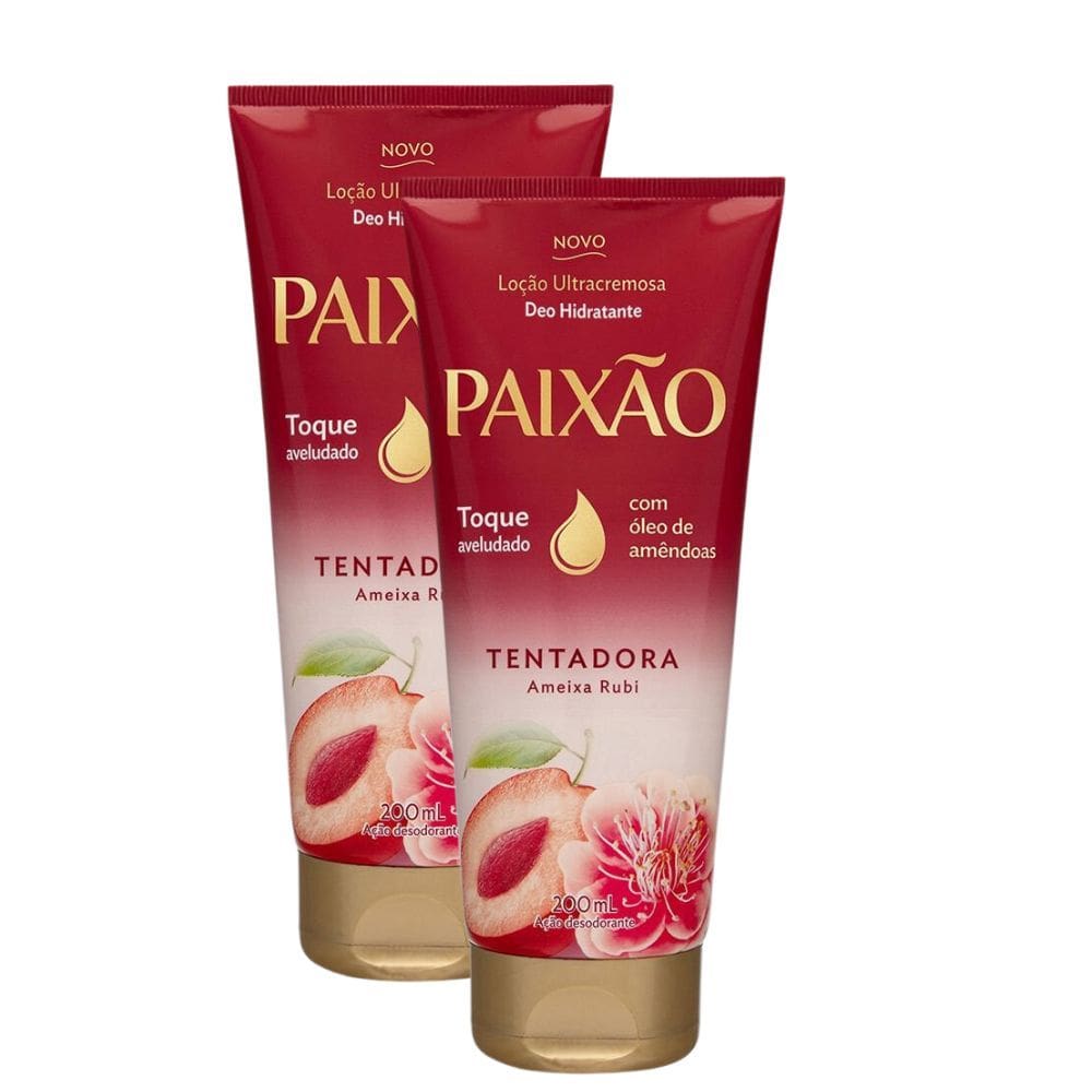 Kit 2 Loção Hidratante Ultracremosa Paixão Tentadora Ameixa Rubi ação desodorante 200ml