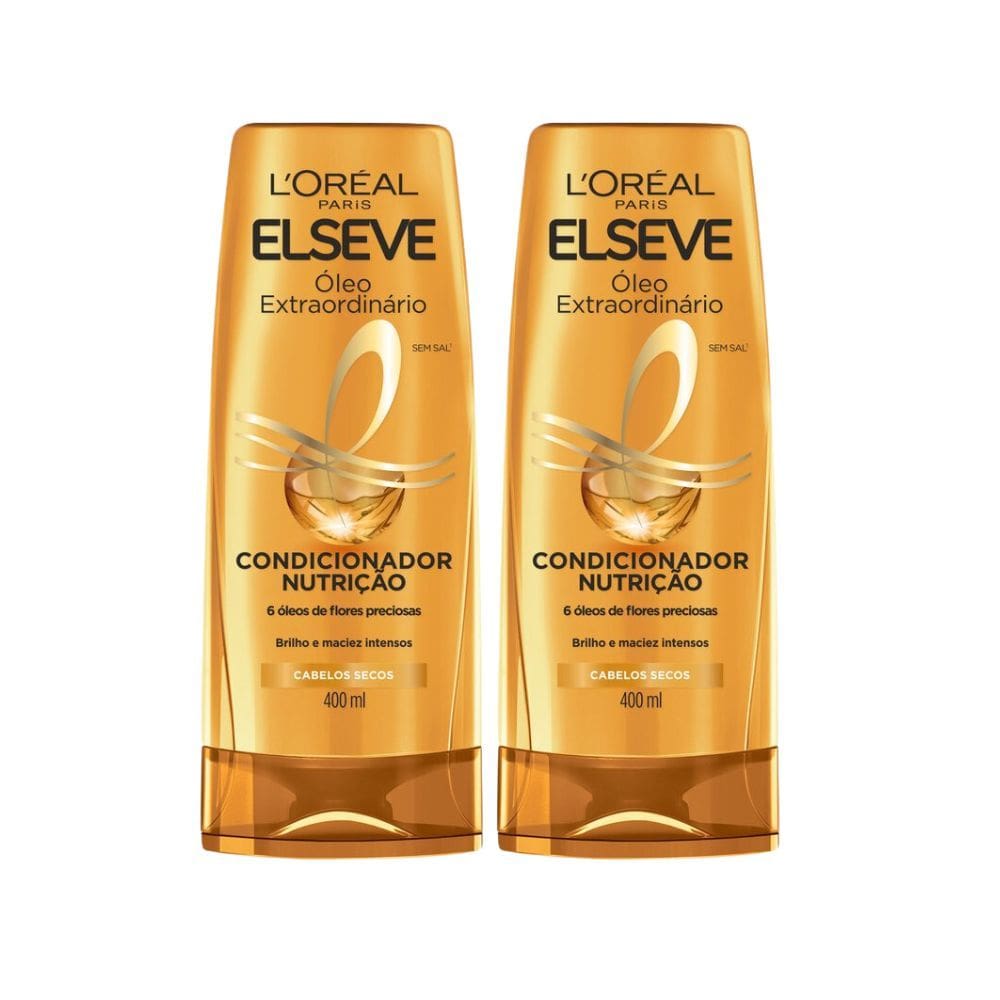 Kit 2 Condicionador Elseve Óleo Extraordinário Nutrição com 400ml