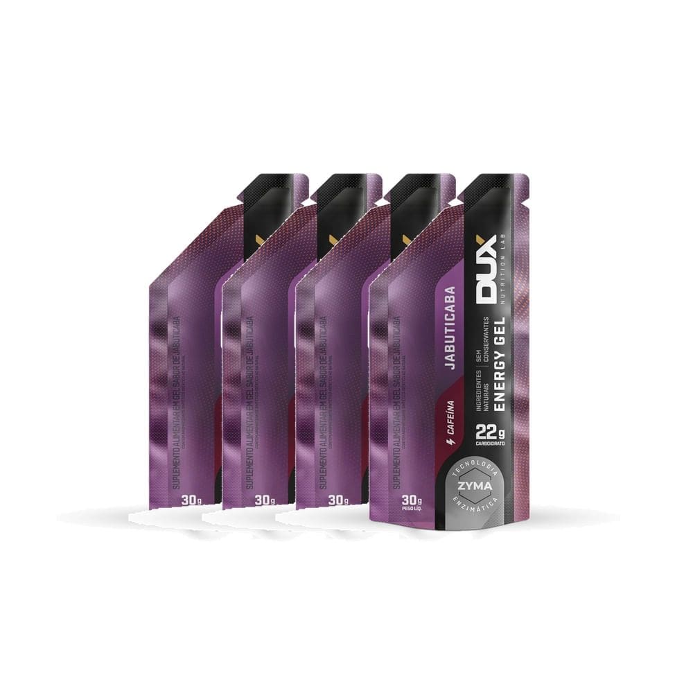 Kit 4 Energy Gel Dux 22g de Carboidrato Jabuticaba com Cafeína 30g