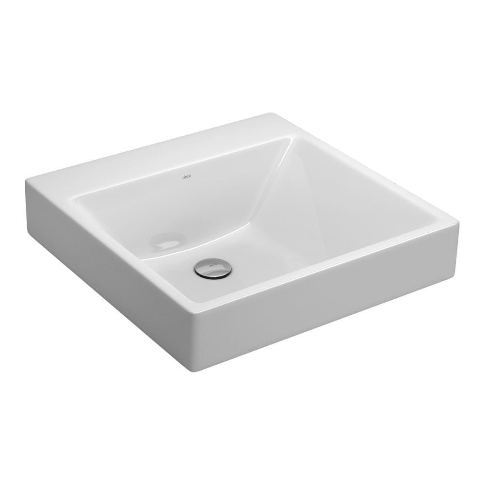 Cuba de Apoio ou Sobrepor Quadrada com Mesa 51X51cm Branco - L.98.17