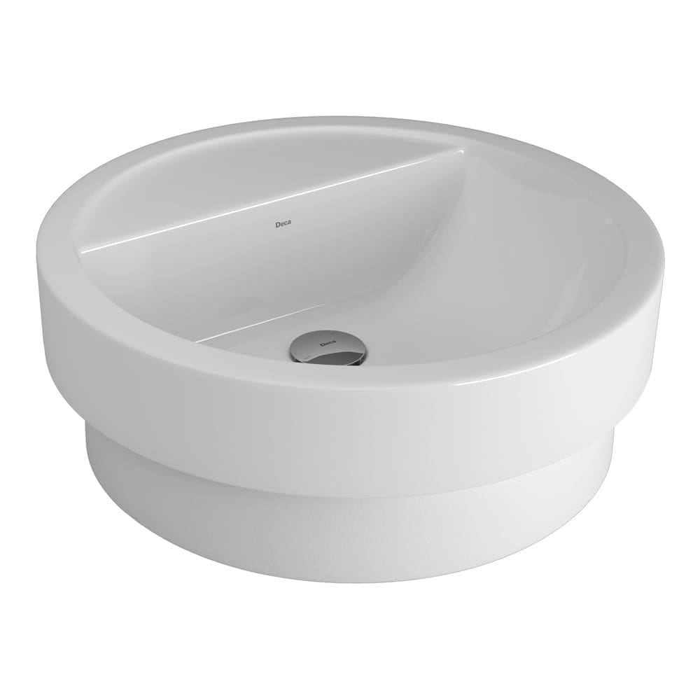Cuba de Apoio ou Sobrepor Lavatório Cilindrica com Mesa 45,5X45,5cm Branco - L.90.17