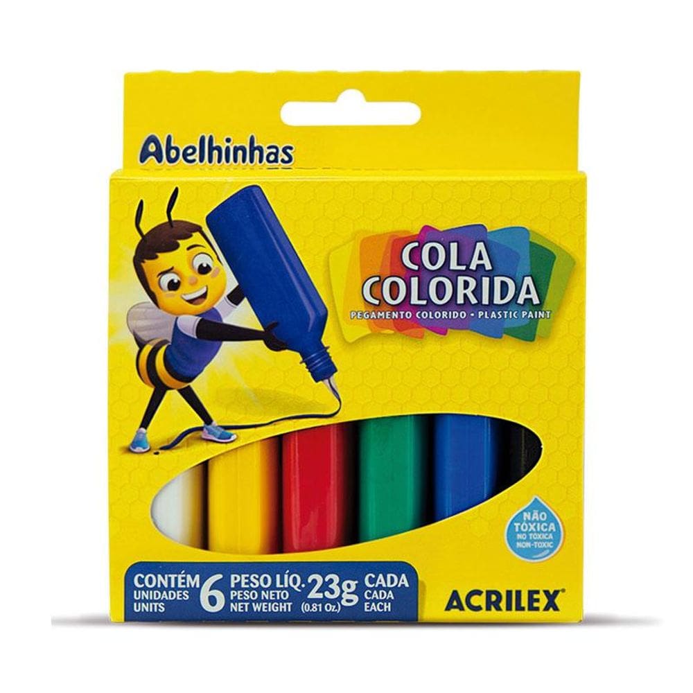 Cola colorida 6 cores 23g Acrilex