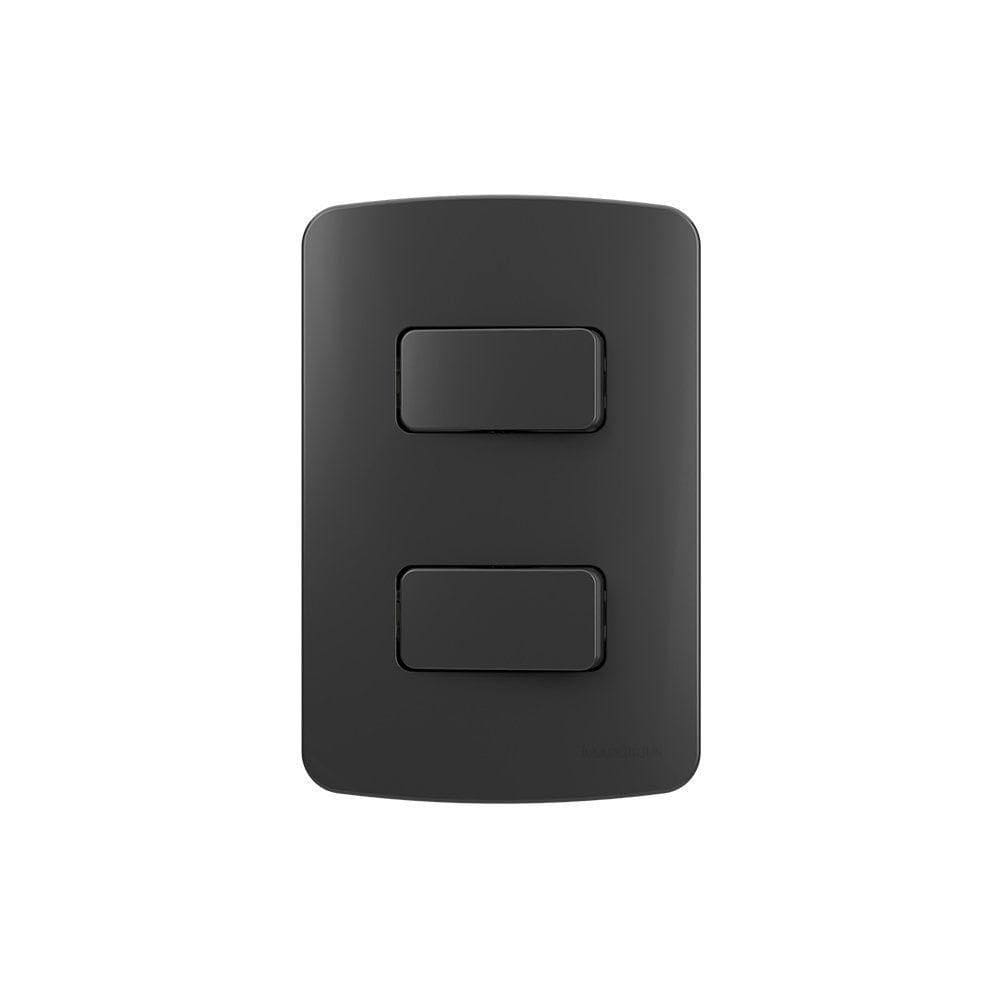 Interruptor Simples Duplo Margirius B3 Colors 10a Com Placa 4x2 Grafite