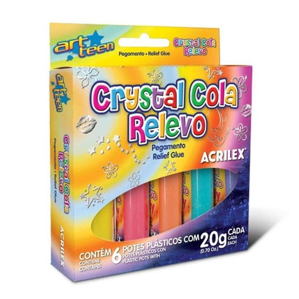 Cola Crystal relevo Jelly 6 cores 20g Acrilex