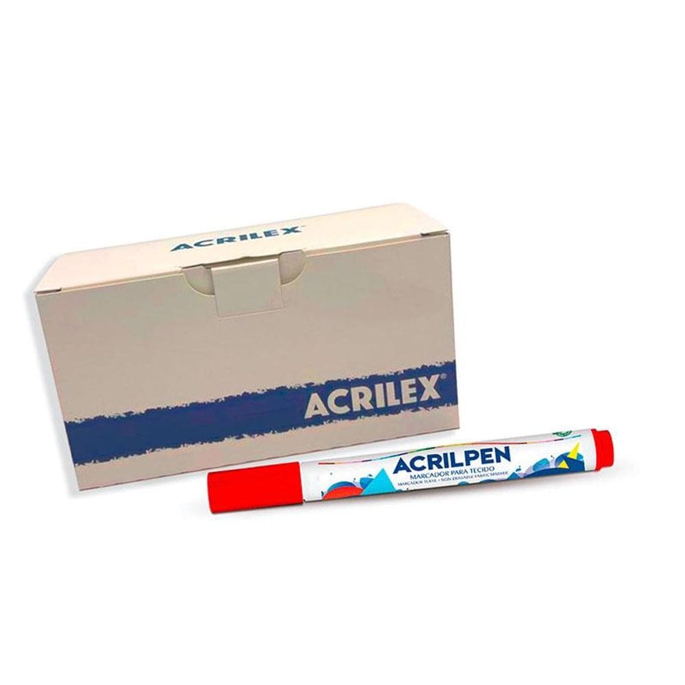 Caneta para tecido Acrilpen Vermelha 507 com 6 unid - Acrile