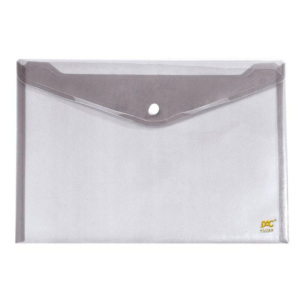 Envelope plástico com botão ofício 645PP-TR Cristal Dac