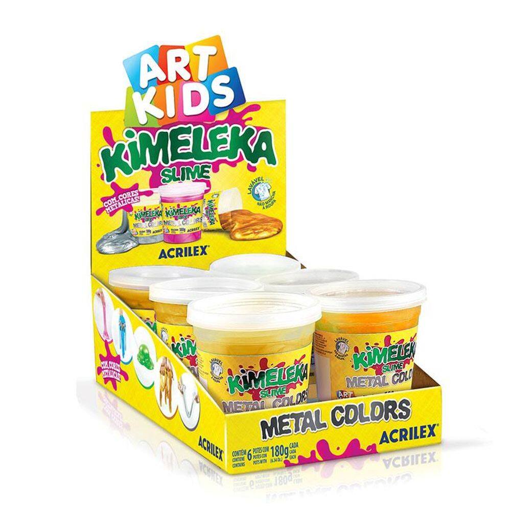 Kimeleka Slime Art Kids metálica 180g Ouro 532 c/6un Acrilex