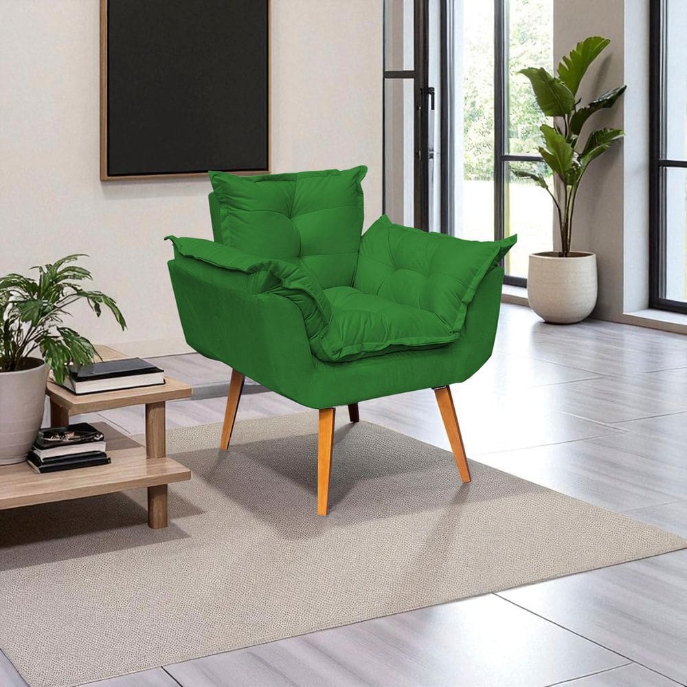 Poltrona Decorativa Para Sala Recepção Manicure Consultório Escritório Alice Suede