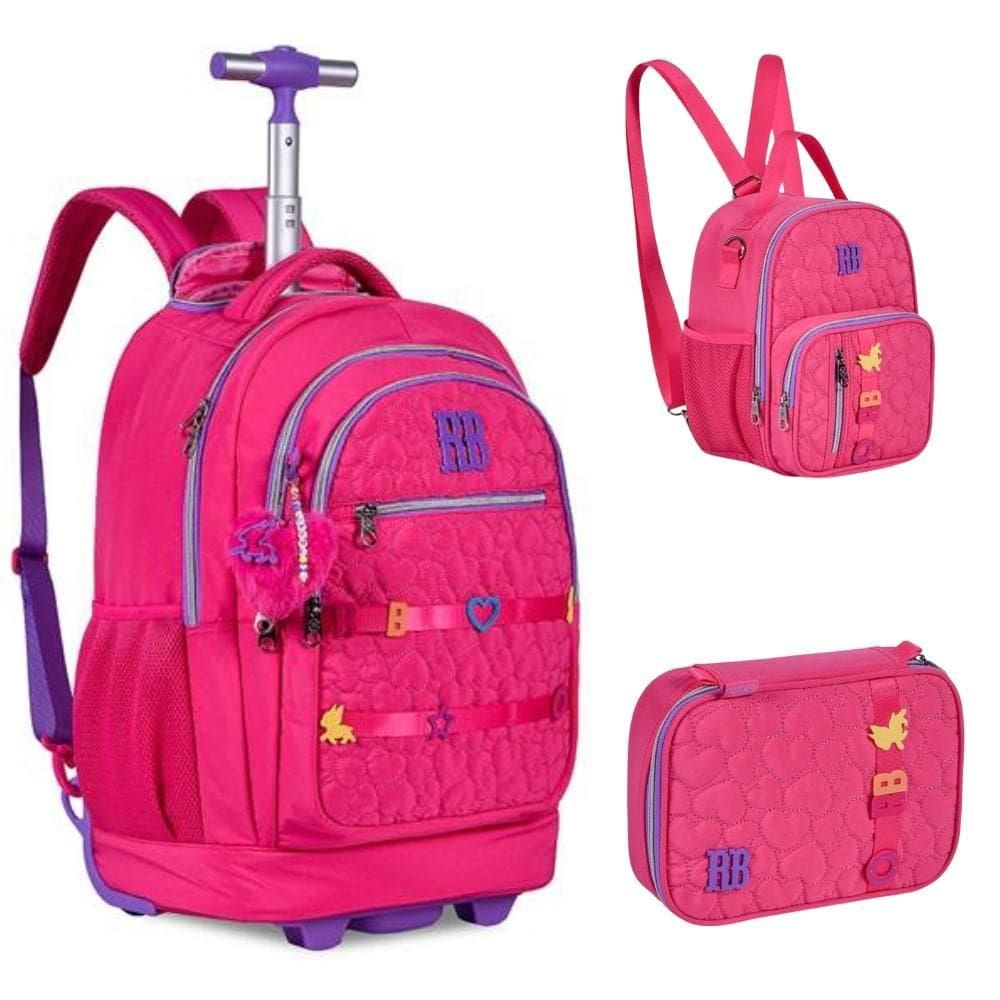 Kit Mochila De Rodinhas Oficial Rebecca Bonbon Rb24538 Rosa