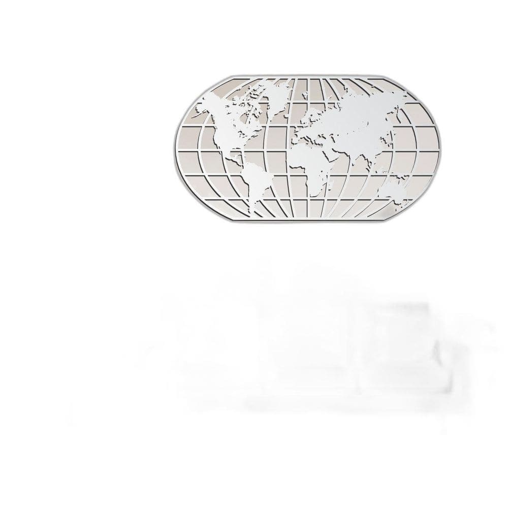 Quadro Decoração Vazado Mapa Mundi World Uno Branco 120X65