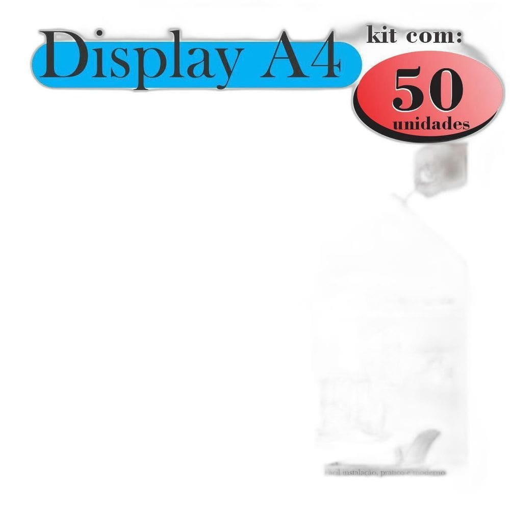 50 Display A4 Expositor Folha Quadro Horizontal Paisagem Pet