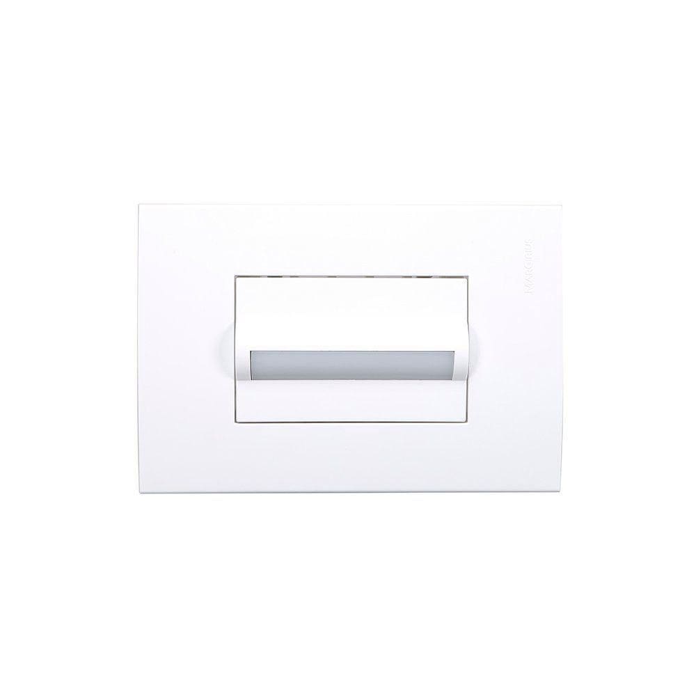 Balizador Horizontal Margirius Sleek Com Placa 4x2 Branco 6000k - Luz Branca Bivolt