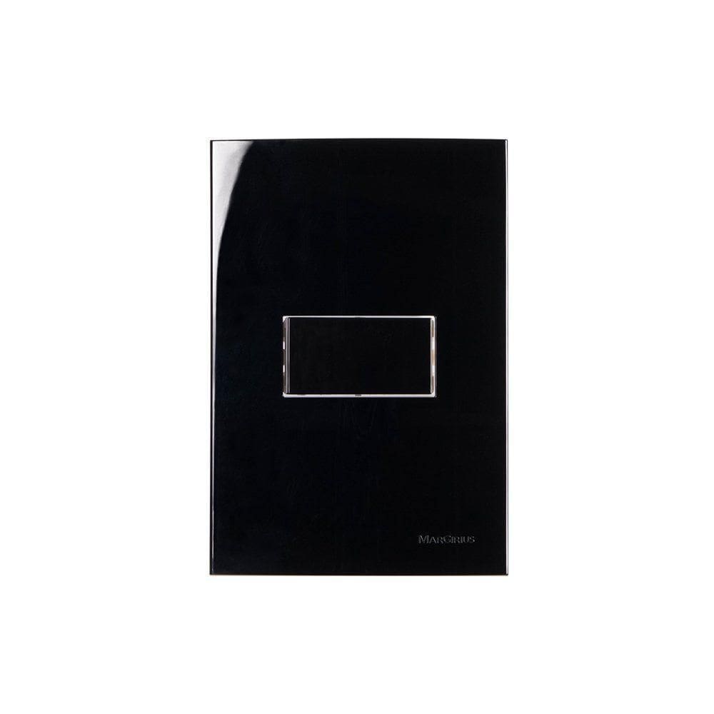 Interruptor Simples Margirius Sleek 10a Com Placa 4x2 Preto Ebony Preto