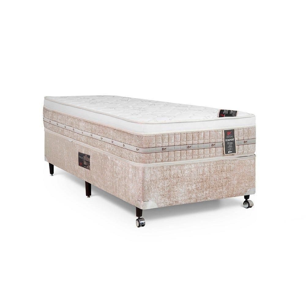 Cama Box + Colchão Castor Solteiro Premium Tecnopedic