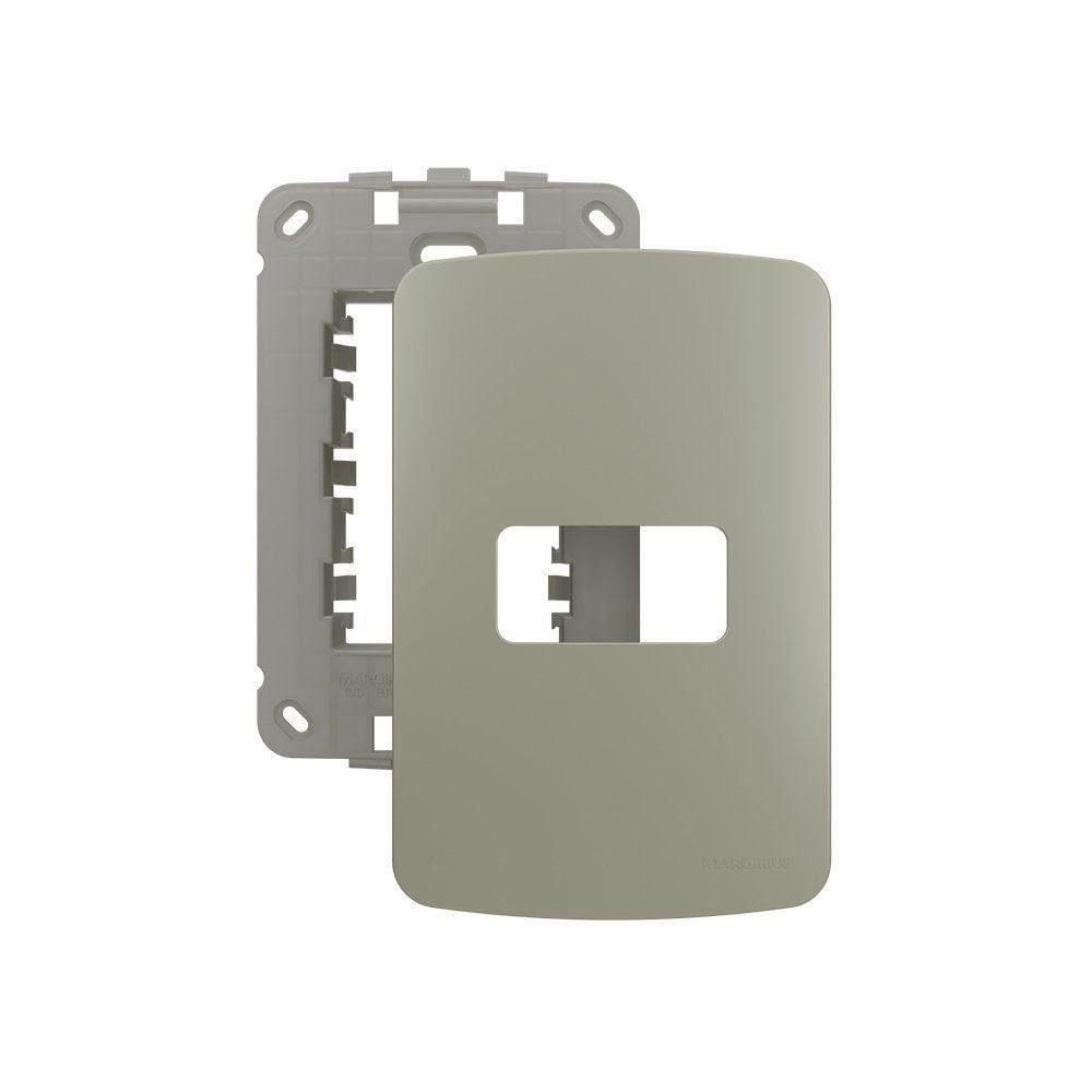 Placa Com Suporte Margirius B3 Colors 4x2 Para 1 Módulo Horizontal Pérola