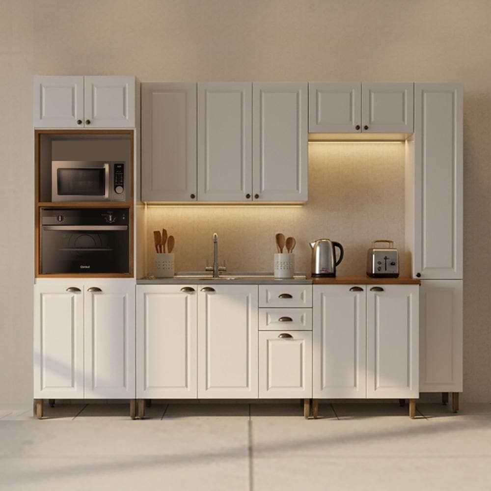 Cozinha Americana 6 Peças Branco Amoudi Móveis Branco