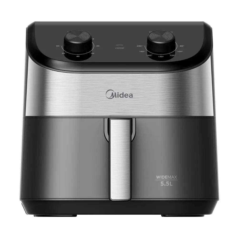 Fritadeira Elétrica Midea 5,5 Litros Widemax Preta e Inox 127V