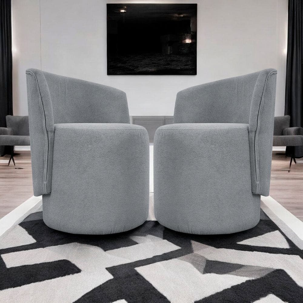 Kit 2 Poltronas Decorativa Luxo Para Sala Recepção Escritório Aura Bouclé Premium