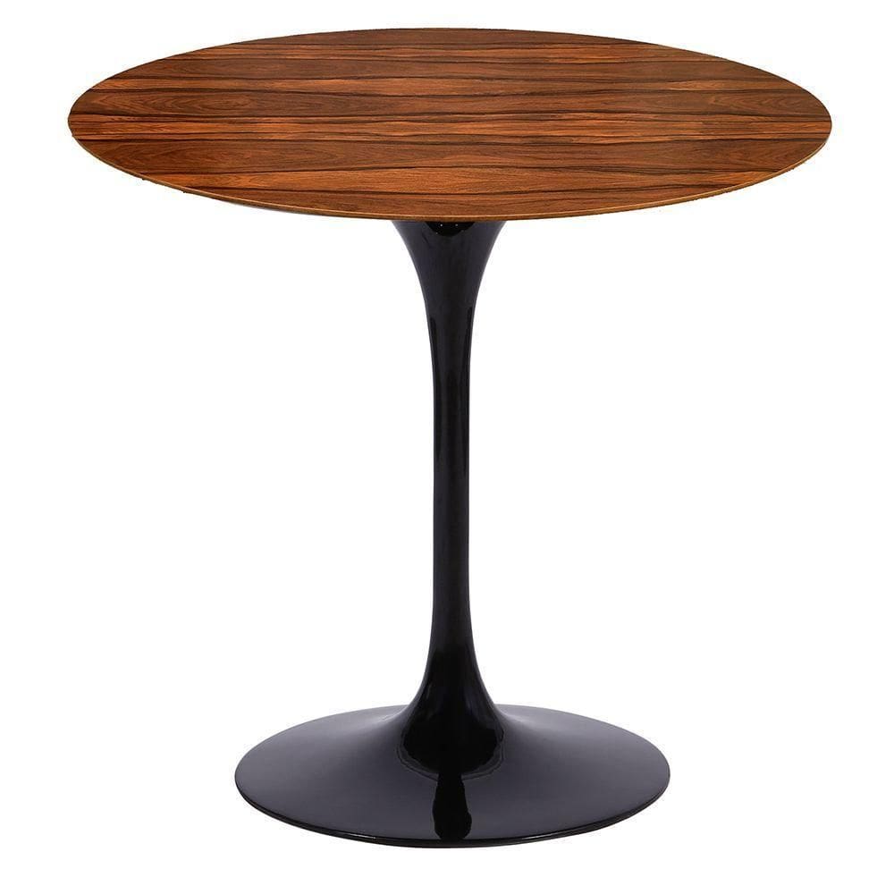 Mesa Saarinen Redonda Pau Ferro 124cm - Base Preta