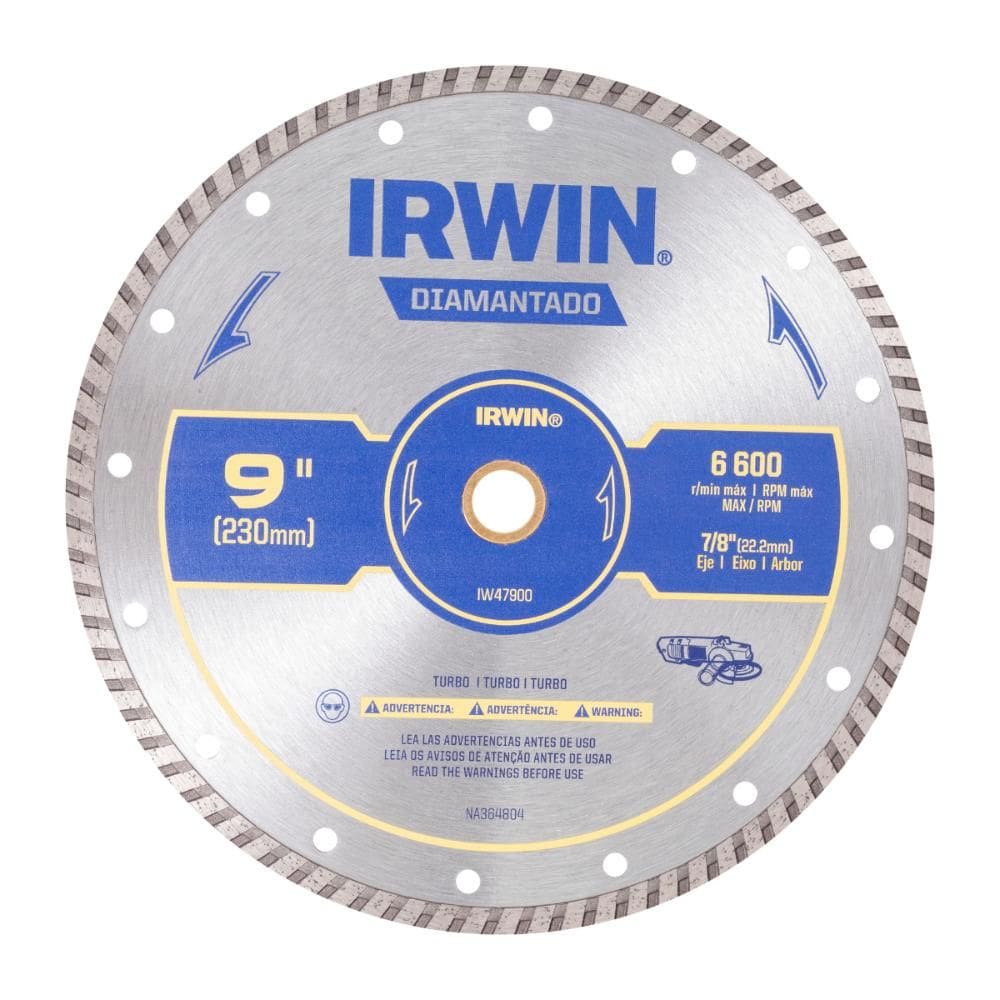 Disco Diamantado Turbo 230 mm 2,5 mm 9` x 7/8` Irwin - IW47900