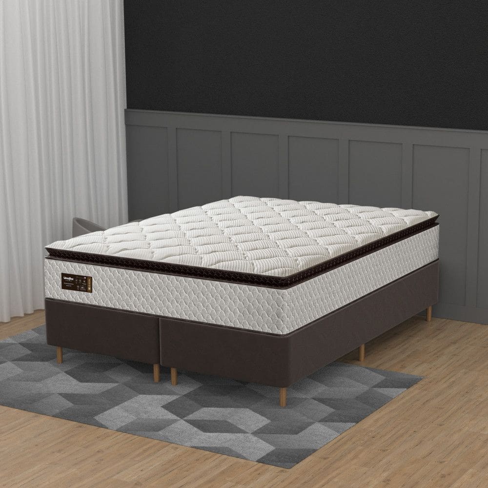 Cama Box Queen 158cm Pillow Top Molas Ensacadas Majestic Umaflex Base 2 CEN