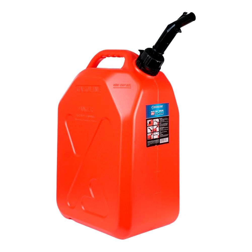 Galão Alta Densidade para Gasolina Liberação Pressão Bico Antigotejante Vermelho 20L - Bremen 10498
